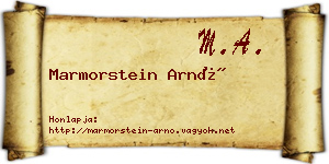 Marmorstein Arnó névjegykártya